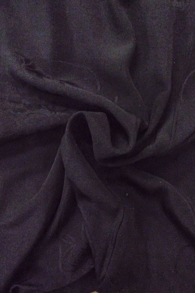 Photo14: O0805J Vintage Japanese kimono   Black HAORI short jacket for women / Silk.  Base woven pattern: Treasures, Crossed circles, Dapple pattern  (Grade B) (14)