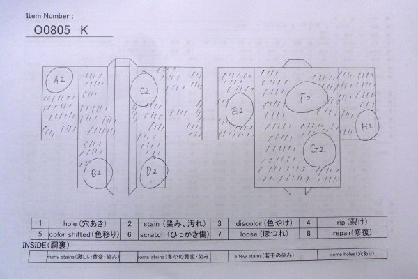 Photo13: O0805K Vintage Japanese kimono   Off White HAORI short jacket for women / Silk. Stripes   (Grade D) (13)