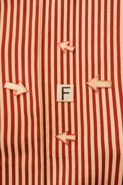 Photo19: O0805K Vintage Japanese kimono   Off White HAORI short jacket for women / Silk. Stripes   (Grade D) (19)