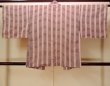 Photo2: O0805L Vintage Japanese kimono  Grayish Pink HAORI short jacket for women / Silk. Stripes   (Grade C) (2)