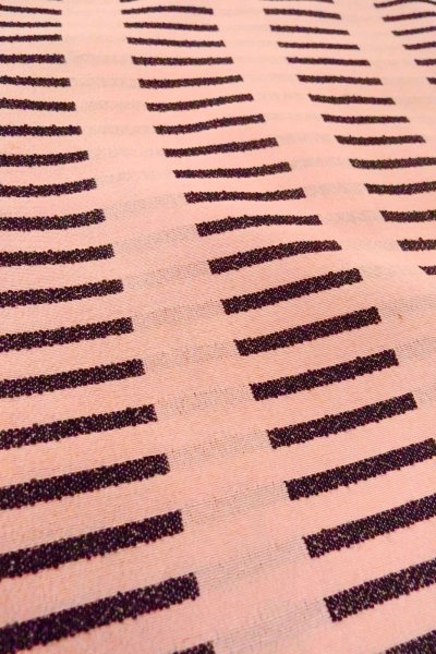 Photo10: O0805L Vintage Japanese kimono  Grayish Pink HAORI short jacket for women / Silk. Stripes   (Grade C) (10)