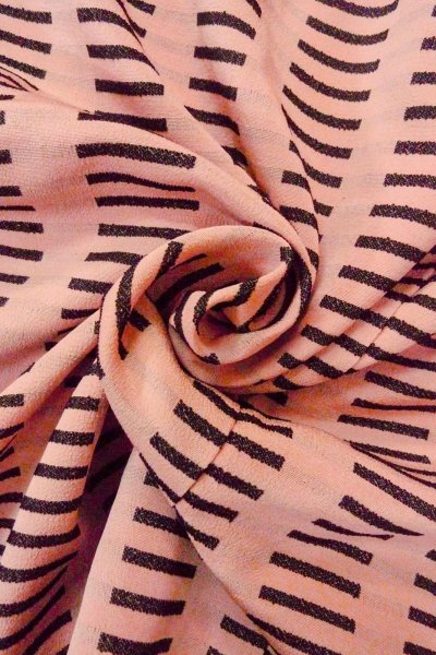 Photo12: O0805L Vintage Japanese kimono  Grayish Pink HAORI short jacket for women / Silk. Stripes   (Grade C) (12)