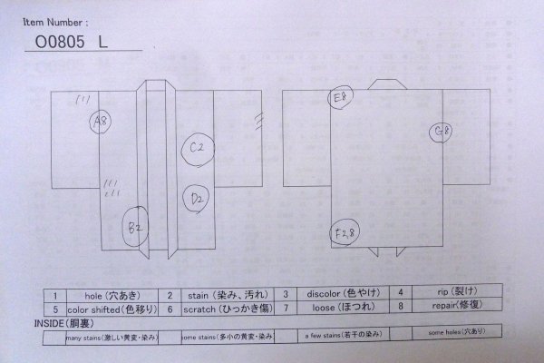 Photo13: O0805L Vintage Japanese kimono  Grayish Pink HAORI short jacket for women / Silk. Stripes   (Grade C) (13)