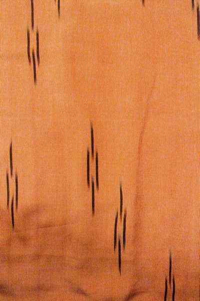 Photo4: O0805M Vintage Japanese kimono   Orange HAORI short jacket for women / Silk. Stripes,   (Grade B) (4)