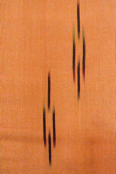 Photo5: O0805M Vintage Japanese kimono   Orange HAORI short jacket for women / Silk. Stripes,   (Grade B) (5)