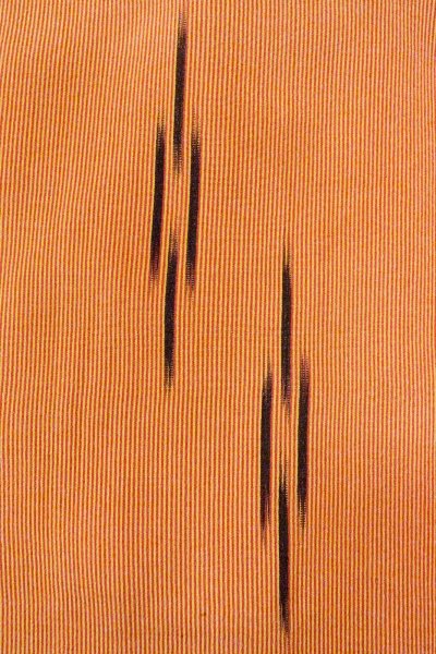 Photo6: O0805M Vintage Japanese kimono   Orange HAORI short jacket for women / Silk. Stripes,   (Grade B) (6)