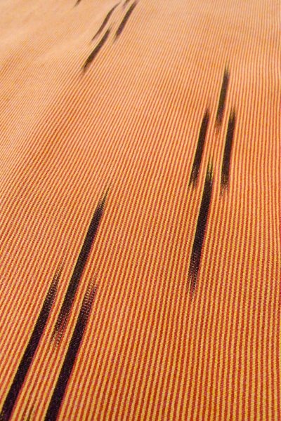 Photo8: O0805M Vintage Japanese kimono   Orange HAORI short jacket for women / Silk. Stripes,   (Grade B) (8)