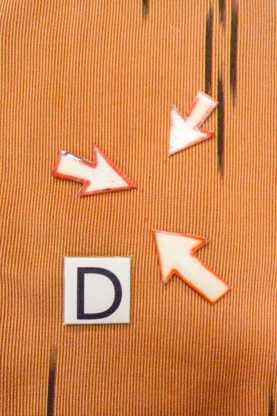 Photo17: O0805M Vintage Japanese kimono   Orange HAORI short jacket for women / Silk. Stripes,   (Grade B) (17)