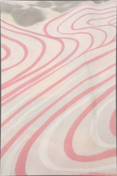 Photo9: O0805N Vintage Japanese kimono   Off White HAORI short jacket for women / Silk. Stream,   (Grade C) (9)