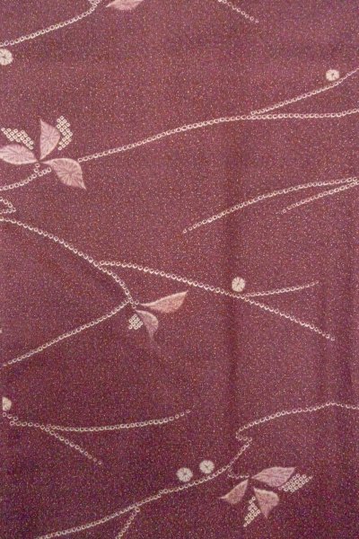 Photo4: O0805O Vintage Japanese kimono   Purple HAORI short jacket for women / Synthetic. Flower,   (Grade B) (4)