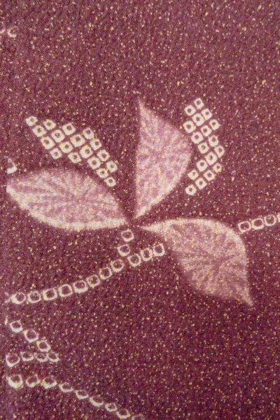 Photo7: O0805O Vintage Japanese kimono   Purple HAORI short jacket for women / Synthetic. Flower,   (Grade B) (7)