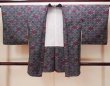 Photo1: Mint O0805P Vintage Japanese kimono   Gray HAORI short jacket for women / Silk. Flower,   (Grade A) (1)