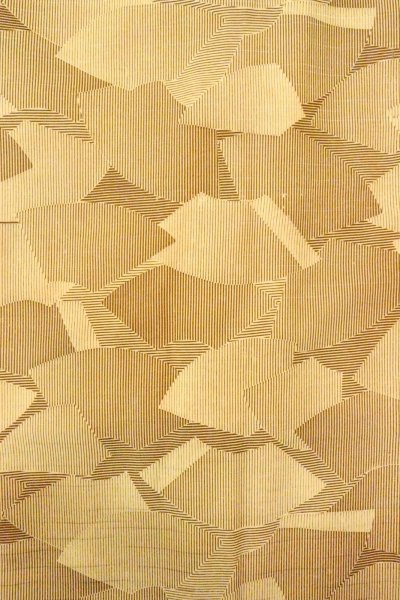 Photo4: O0805Q Vintage Japanese kimono   Beige HAORI short jacket for women / Silk. Folding fan, There is repair part.  (Grade C) (4)