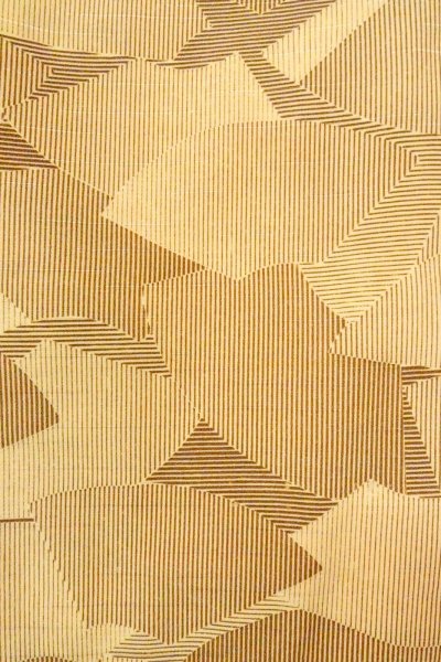 Photo5: O0805Q Vintage Japanese kimono   Beige HAORI short jacket for women / Silk. Folding fan, There is repair part.  (Grade C) (5)