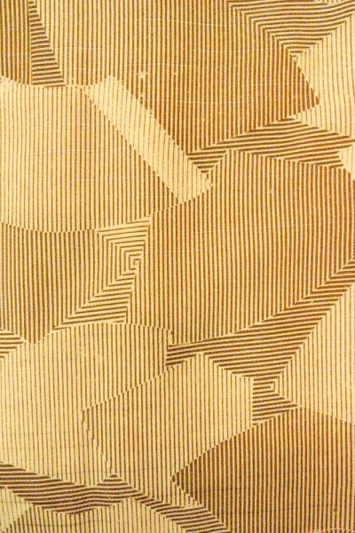 Photo6: O0805Q Vintage Japanese kimono   Beige HAORI short jacket for women / Silk. Folding fan, There is repair part.  (Grade C) (6)