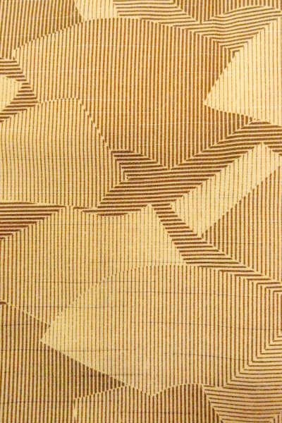 Photo7: O0805Q Vintage Japanese kimono   Beige HAORI short jacket for women / Silk. Folding fan, There is repair part.  (Grade C) (7)