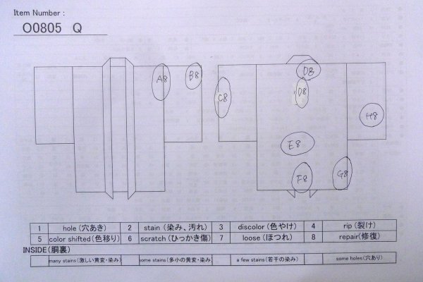 Photo13: O0805Q Vintage Japanese kimono   Beige HAORI short jacket for women / Silk. Folding fan, There is repair part.  (Grade C) (13)