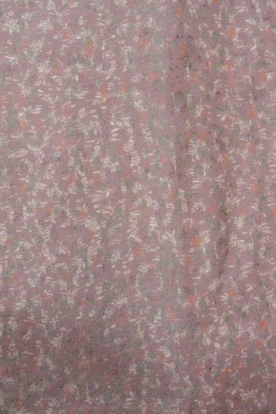 Photo4: O0805R Vintage Japanese kimono   Brown HAORI short jacket for women / Wool. Flower, There is repair part.  (Grade C) (4)