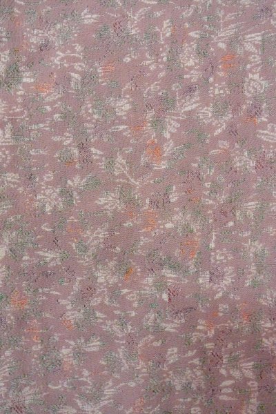 Photo5: O0805R Vintage Japanese kimono   Brown HAORI short jacket for women / Wool. Flower, There is repair part.  (Grade C) (5)