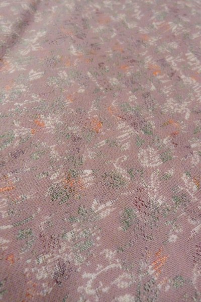 Photo10: O0805R Vintage Japanese kimono   Brown HAORI short jacket for women / Wool. Flower, There is repair part.  (Grade C) (10)