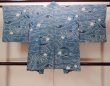 Photo2: O0805S Vintage Japanese kimono  Grayish Blue HAORI short jacket for women / Silk. MOMIJI maple leaf,   (Grade C) (2)