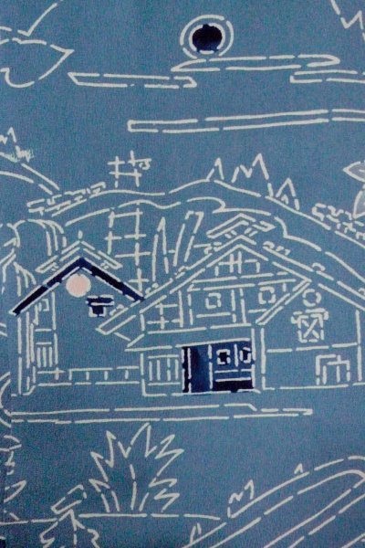 Photo5: O0805S Vintage Japanese kimono  Grayish Blue HAORI short jacket for women / Silk. MOMIJI maple leaf,   (Grade C) (5)