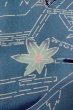 Photo6: O0805S Vintage Japanese kimono  Grayish Blue HAORI short jacket for women / Silk. MOMIJI maple leaf,   (Grade C) (6)