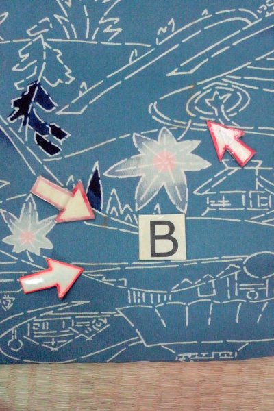 Photo15: O0805S Vintage Japanese kimono  Grayish Blue HAORI short jacket for women / Silk. MOMIJI maple leaf,   (Grade C) (15)