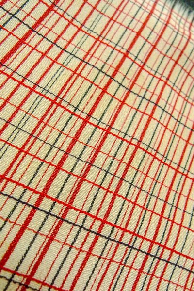 Photo9: O0805T Vintage Japanese kimono   Black HAORI short jacket for women / Silk. Plaid Checks   (Grade C) (9)