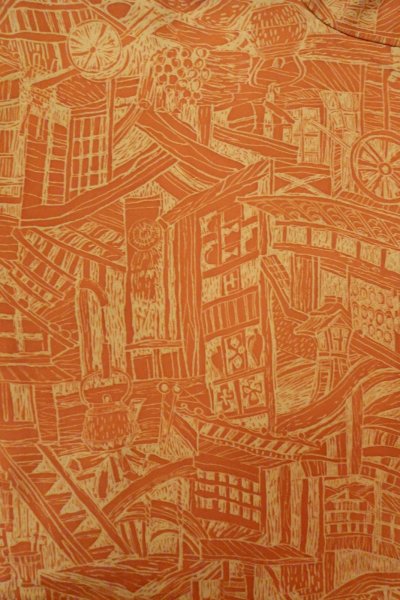 Photo3: Mint O0805W Vintage Japanese kimono  Dark Orange HAORI short jacket for women / Silk. House,   (Grade A) (3)