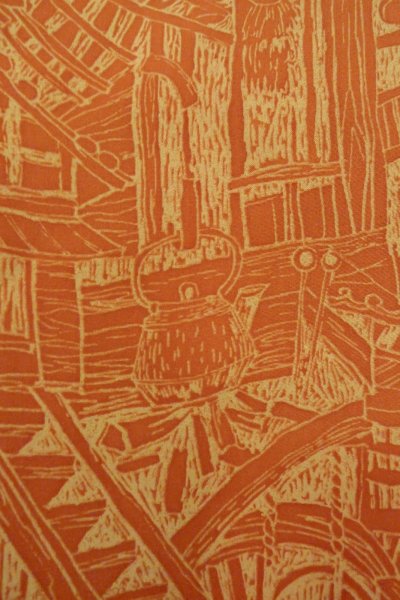 Photo5: Mint O0805W Vintage Japanese kimono  Dark Orange HAORI short jacket for women / Silk. House,   (Grade A) (5)