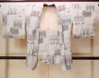 Photo1: O0805Y Vintage Japanese kimono   Gray HAORI short jacket for women / Silk. Geometrical pattern   (Grade C) (1)