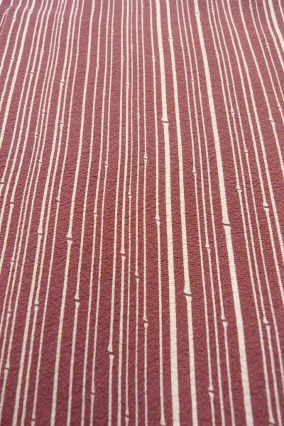 Photo10: O0805Z Vintage Japanese kimono  Dark Dark Red HAORI short jacket for women / Silk. Bamboo    There are stains.  (Grade B) (10)