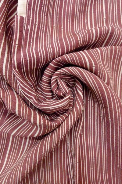 Photo11: O0805Z Vintage Japanese kimono  Dark Dark Red HAORI short jacket for women / Silk. Bamboo    There are stains.  (Grade B) (11)