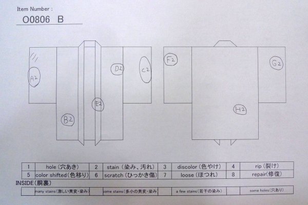 Photo10: O0806B Vintage Japanese kimono  Light Beige HAORI short jacket for women / Silk.    (Grade B) (10)