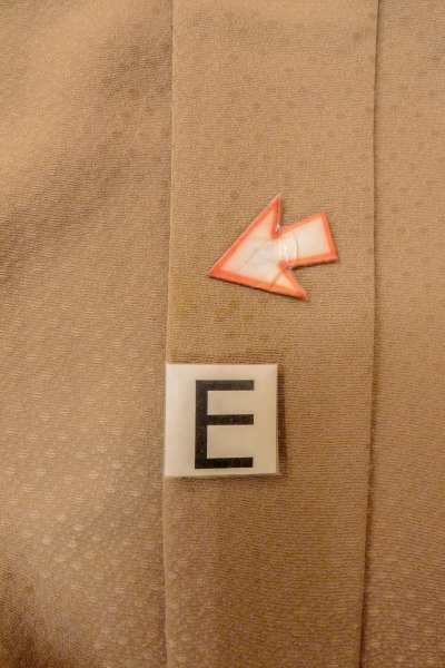 Photo15: O0806B Vintage Japanese kimono  Light Beige HAORI short jacket for women / Silk.    (Grade B) (15)