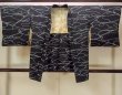 Photo1: O0806C Vintage Japanese kimono   Black HAORI short jacket for women / Silk. Stream,   (Grade B) (1)