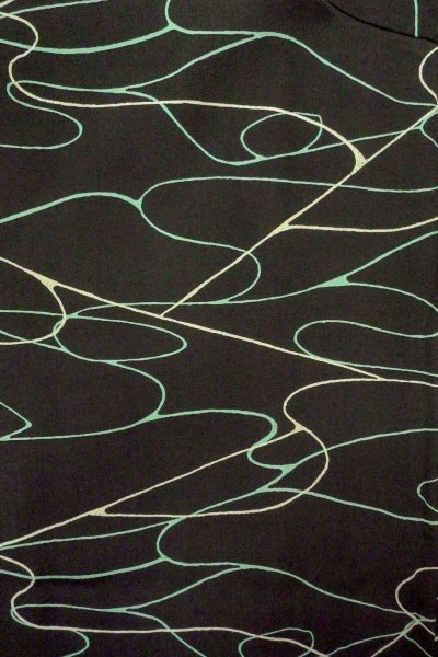 Photo3: O0806C Vintage Japanese kimono   Black HAORI short jacket for women / Silk. Stream,   (Grade B) (3)