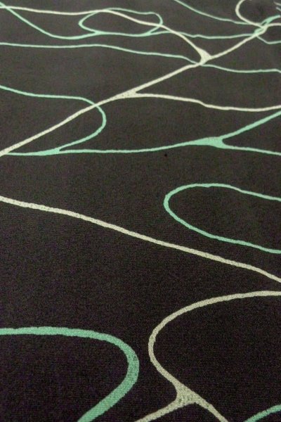 Photo10: O0806C Vintage Japanese kimono   Black HAORI short jacket for women / Silk. Stream,   (Grade B) (10)