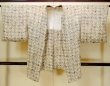 Photo1: O0806D Vintage Japanese kimono  Light Ivory HAORI short jacket for women / Silk. Flower,   (Grade C) (1)
