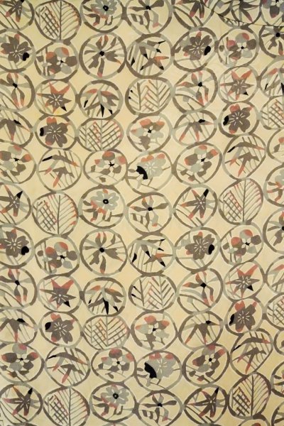 Photo3: O0806D Vintage Japanese kimono  Light Ivory HAORI short jacket for women / Silk. Flower,   (Grade C) (3)