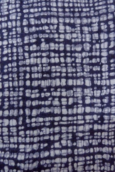 Photo6: O0826A Vintage Japanese kimono   Indigo Blue YUKATA summer(made in Japan) for men / Linen. Abstract pattern Stains/Soils all over. Discolored all over.  (Grade D) (6)