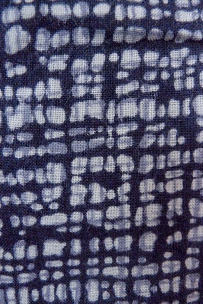 Photo7: O0826A Vintage Japanese kimono   Indigo Blue YUKATA summer(made in Japan) for men / Linen. Abstract pattern Stains/Soils all over. Discolored all over.  (Grade D) (7)