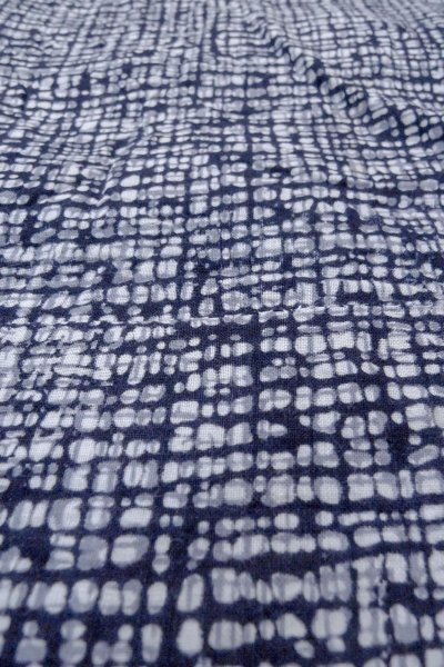 Photo9: O0826A Vintage Japanese kimono   Indigo Blue YUKATA summer(made in Japan) for men / Linen. Abstract pattern Stains/Soils all over. Discolored all over.  (Grade D) (9)