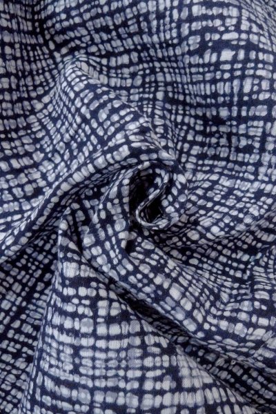 Photo12: O0826A Vintage Japanese kimono   Indigo Blue YUKATA summer(made in Japan) for men / Linen. Abstract pattern Stains/Soils all over. Discolored all over.  (Grade D) (12)