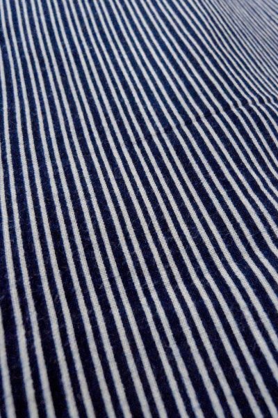Photo10: O0826B Vintage Japanese kimono   Indigo Blue YUKATA summer(made in Japan) for men / Cotton. Stripes   (Grade C) (10)