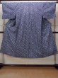 Photo1: O0826D Vintage Japanese kimono   Indigo Blue YUKATA summer(made in Japan) for men / Linen. Abstract pattern More damages.  (Grade D) (1)