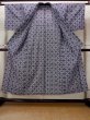 Photo2: O0826F Vintage Japanese kimono   Indigo Blue YUKATA summer(made in Japan) for women / Cotton. Geometrical pattern   (Grade B) (2)