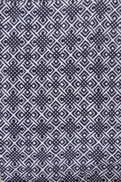 Photo4: O0826F Vintage Japanese kimono   Indigo Blue YUKATA summer(made in Japan) for women / Cotton. Geometrical pattern   (Grade B) (4)