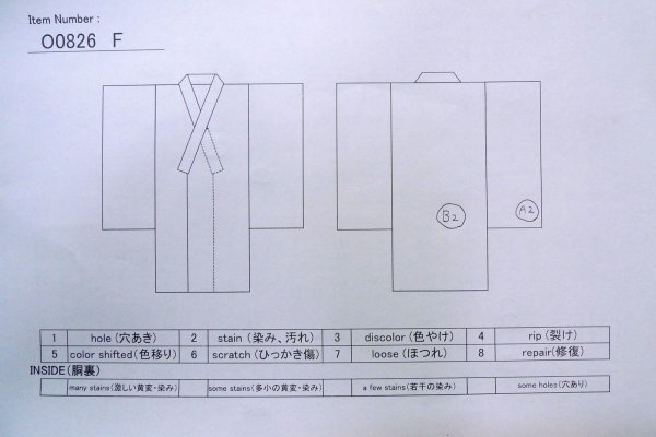 Photo13: O0826F Vintage Japanese kimono   Indigo Blue YUKATA summer(made in Japan) for women / Cotton. Geometrical pattern   (Grade B) (13)